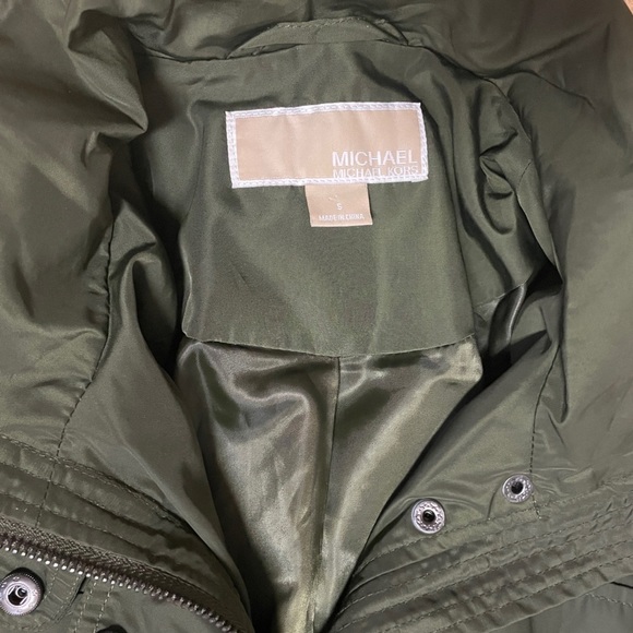 MICHAEL KORS WOMENS HOODED ANORAK JACKET SMALL DARK LODEN GREEN - Picture 16 of 17